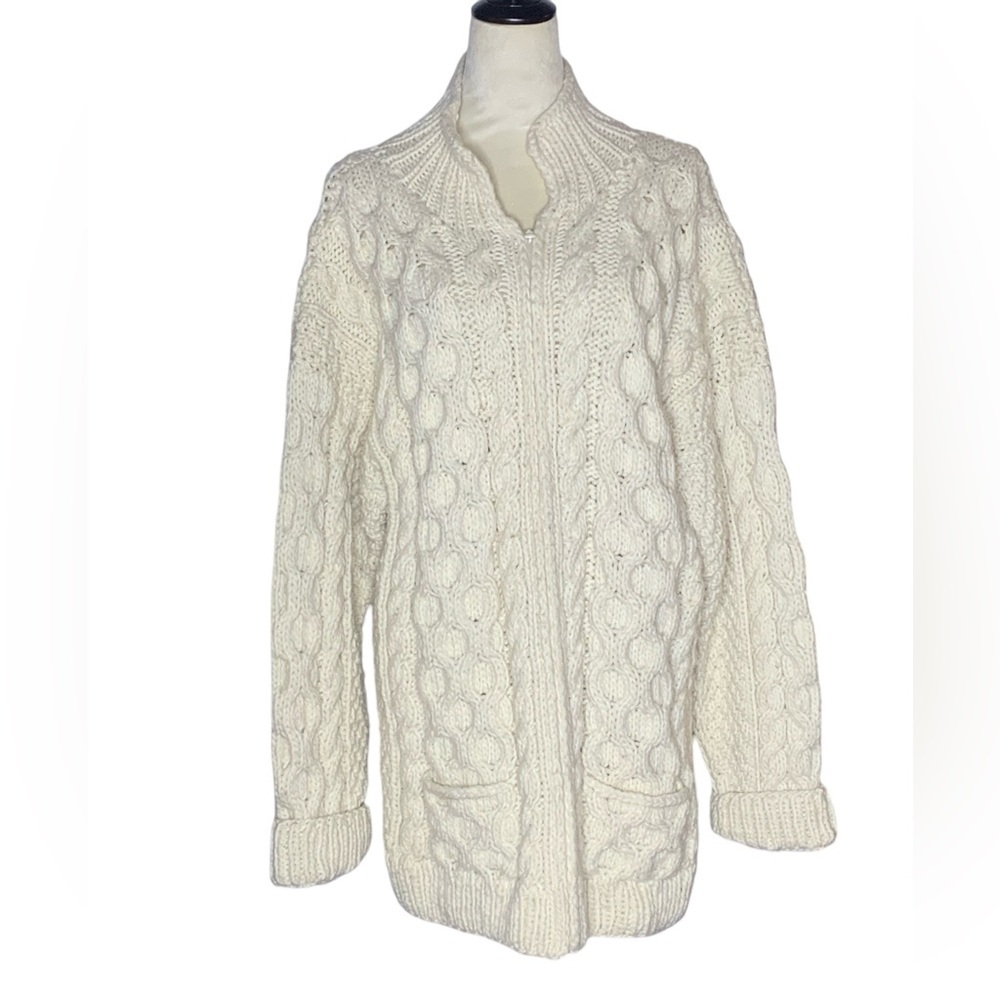 Artesania Sinai 100% Wool Zip Front Sweater